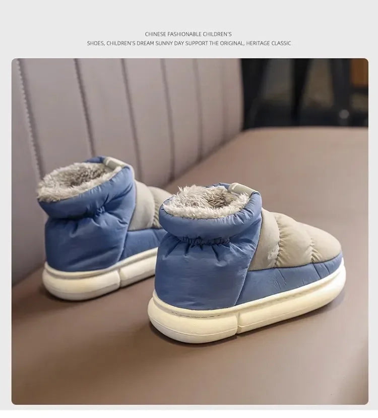 Bottes de neige pour hommes et femmes, chaussures d'hiver confortables et épaisses en coton, imperméables et antidérapantes, chaussures plates décontractées pour l'extérieur