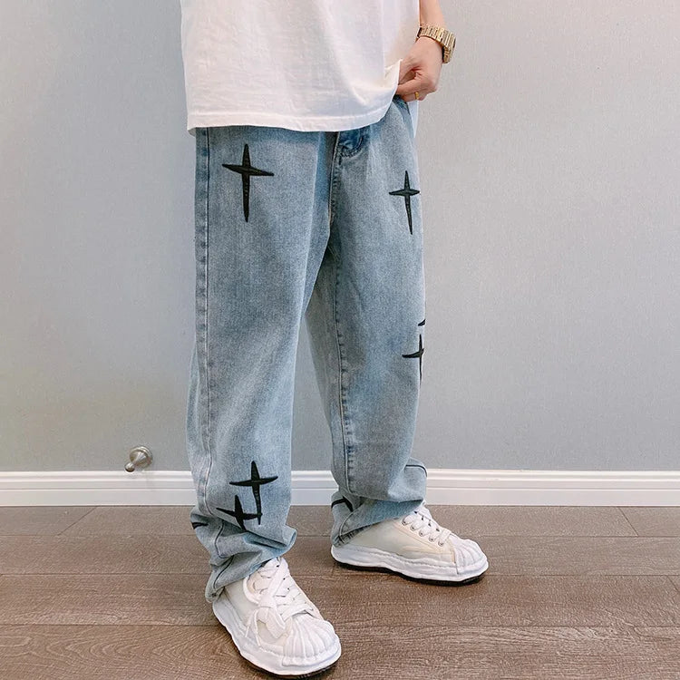Pantalones cargo de pierna ancha para hombre, ropa de calle, pantalones vaqueros holgados para hombre, pantalones rectos de moda para hombre, ropa de calle para hombre, pantalones cargo, ropa Y2K