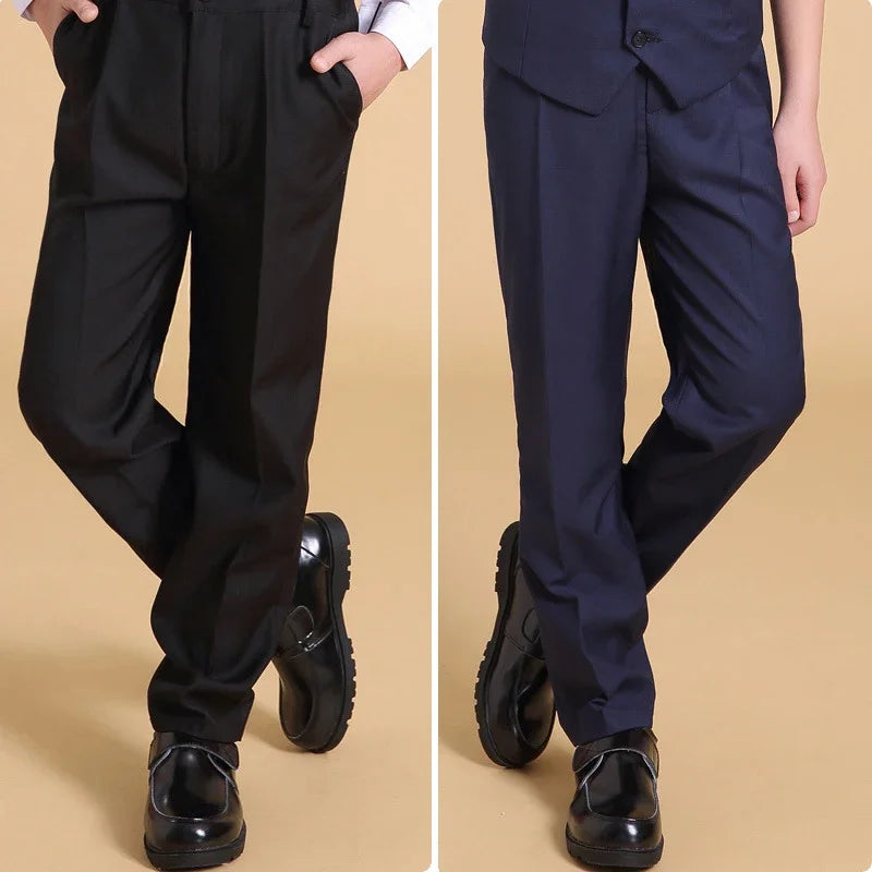 Pantalones para niños y niñas, pantalones escolares negros, ropa deportiva, uniformes para bebés y niños, pantalones largos de estilo preppy.