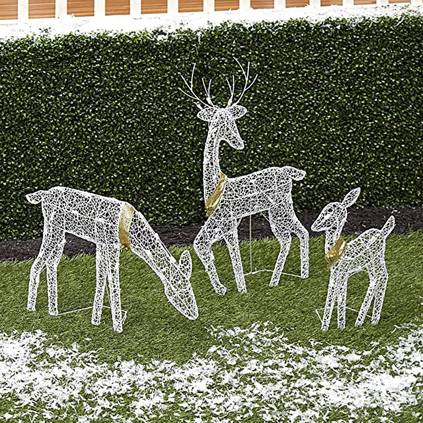 3Pc Lighted Deer Reindeer Family Lighted Deer Christmas Decor With Led Lights Light Up Bucks Doe And Fawn Indoor Or Outdoor Yard