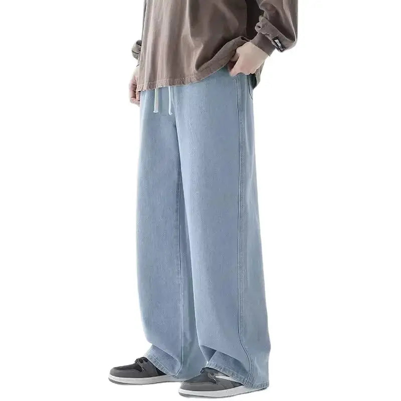 Pantalones vaqueros para adolescentes M-3XL, ajustados y holgados, informales y versátiles, de estilo deportivo, con pierna recta y de moda.