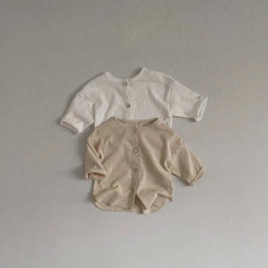 WT22063 Korean Style Baby Clothing Simple Versatile Casual Open Cardigan Summer Thin Long Sleeve Jacket Air Conditioning Suit