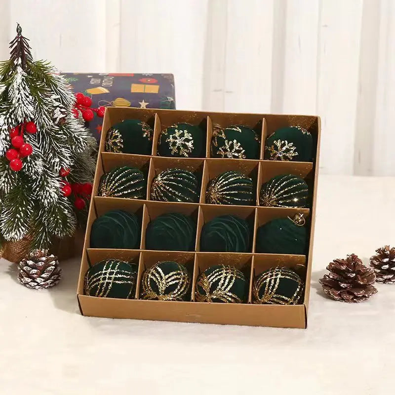 12/16 piezas de adornos navideños de bolas de color rojo vino de 6 cm, con efecto nevado, para árbol de Navidad, fiestas, Año Nuevo, esferas navideñas colgantes.