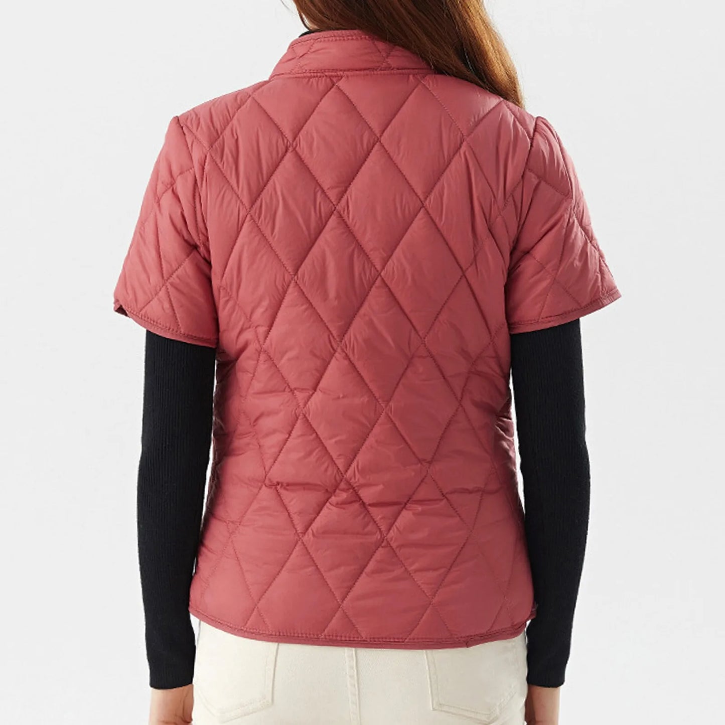 Winter Jackets Woman 2024 Womens Lightweight Short Sleeve Two Pockets Down Jacket (Available In Plus Abrigos Invierno Mujer