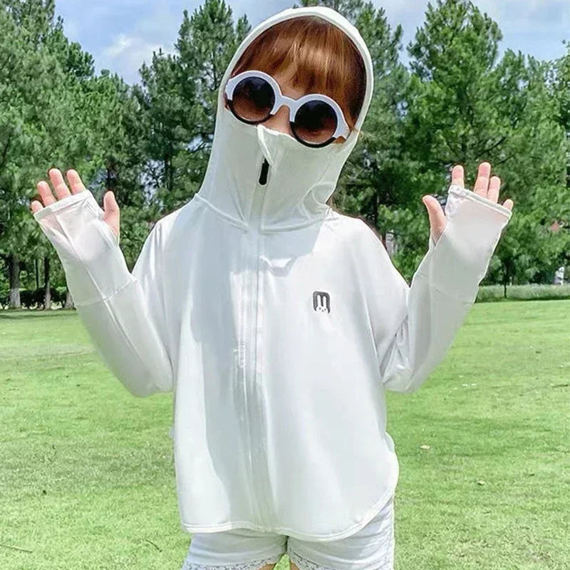 Children's Outdoor Ice Silk Sunscreen Jacket UV Resistant Children's Summer Cycling Sunscreen Jacket Children's Clothing