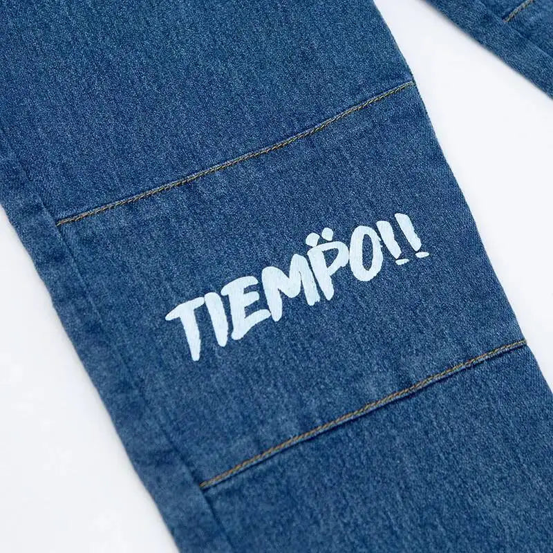 Pantalones vaqueros de primavera y otoño para niños de 4 a 6 años, de algodón con estampado y empalme elástico, pantalones vaqueros coreanos para adolescentes, ropa para niños nueva