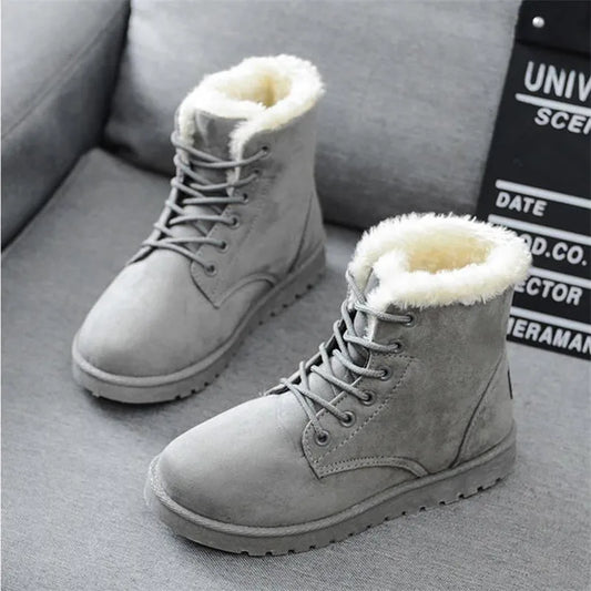New Fashion Women Boots Winter Snow Boots Female Boots Warm Lace Flat with Women Shoes Tide Shoes Hot Sale 35-40