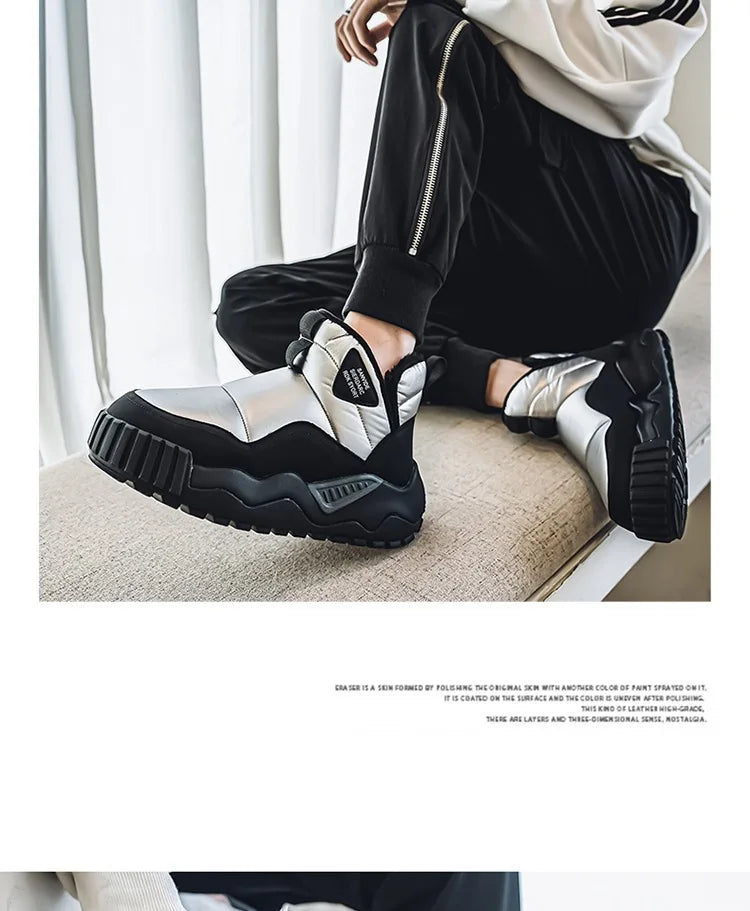 Winter men's thick-soled high-top cold-resistant snow boots, piled and thickened warm cotton shoes, non-slip men's boots