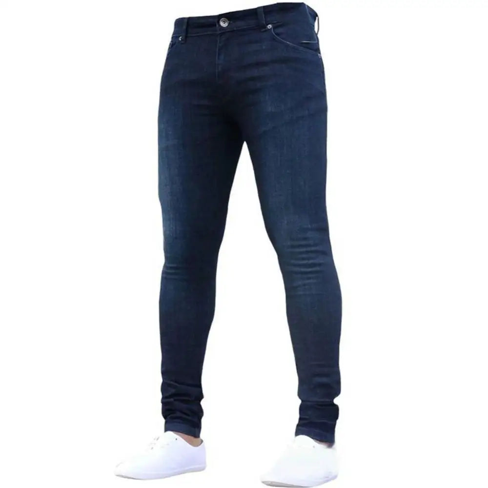 Jeans Blue Pants Streetwear Denim Men Stretch Fashion Skinny Jeans Trousers Long Autumn Winter Mens Fit Leggings