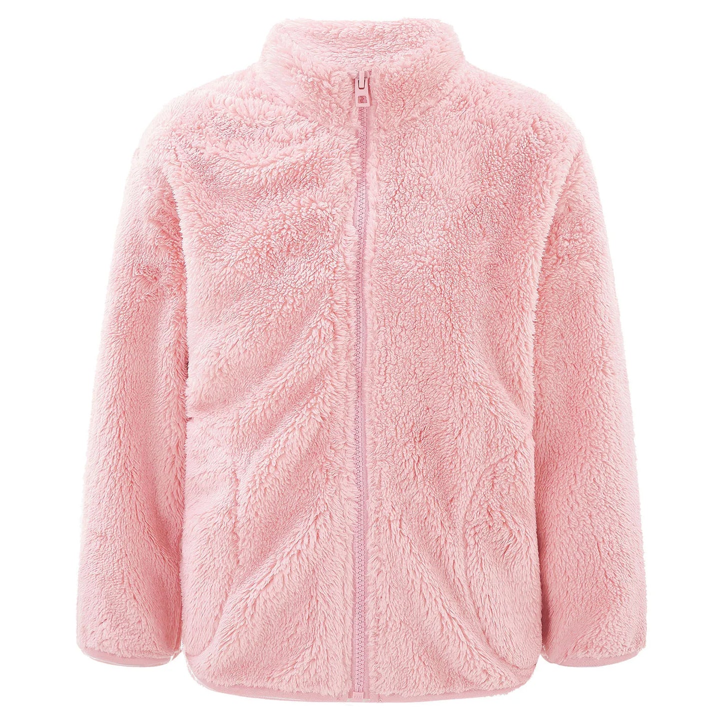 2022 Autumn Winter Girls Boys Casual Soft Warm Long Sleeve Coat Baby Kids Children Fleece Jacket Plush Zipper Closure Outerwear