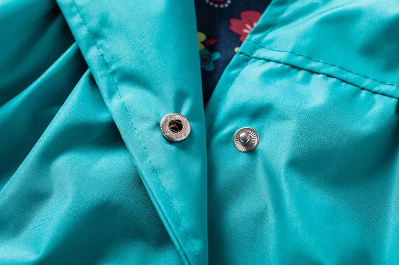 Girls Fashion Waterproof Children Clothes Autumn Casual Baby Boys Windcoat Long Sleeve Jacket Flower Print Kids Hoodie Outwear