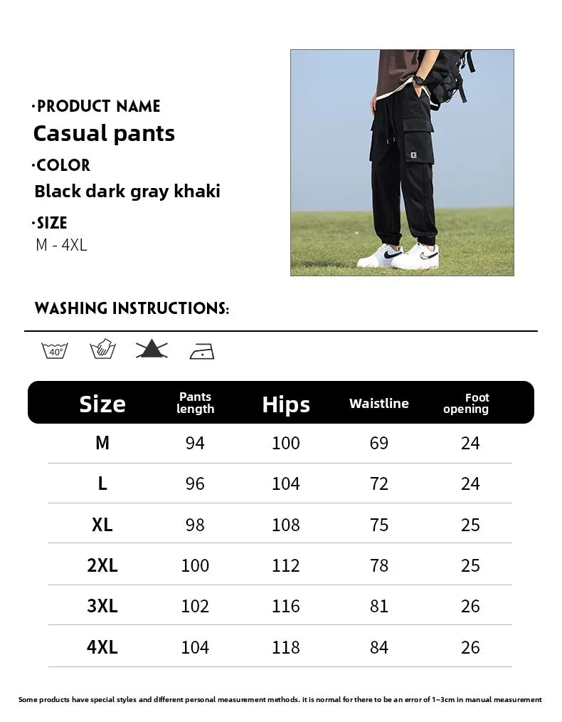 Youth Fashion Trend High-quality Outdoor Sports Leisure Workwear Long Pants Comfortable Breathable Leg Tied Straight Leg Pants