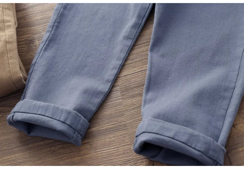 Boys' Summer New Cartoon Embroidered Jeans Versatile Small Legged Haren Pants Casual Pants Children's Stylish Pants