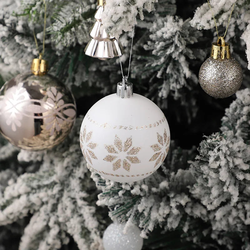 42PCS 6CM Christmas Ball Champagne Xmas Tree Hanging Pendant Ornaments 2025 Christmas Home Decoration 2026 New Year Party Gifts