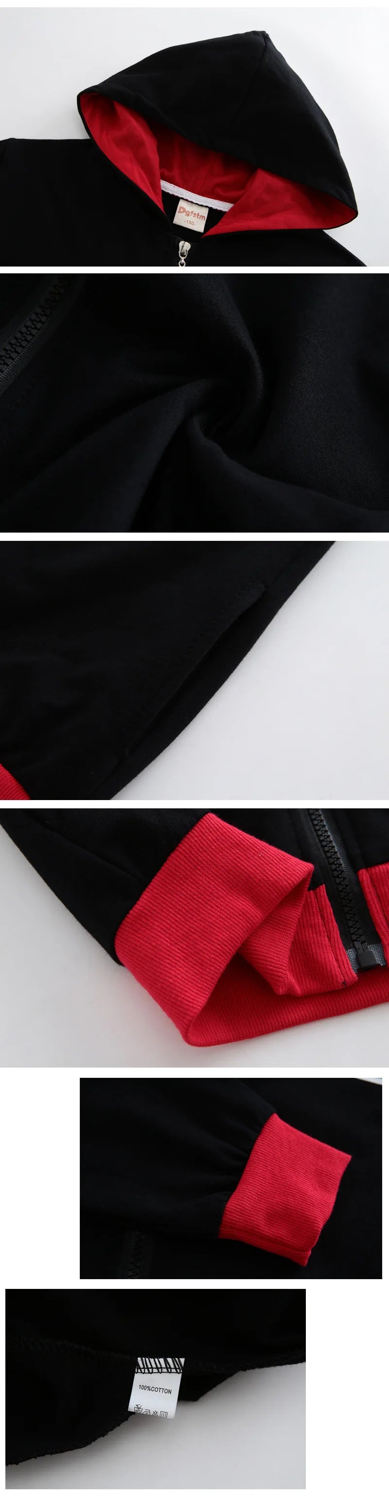 Spring Autumn Kids Baby Boys Coats Hooded Sweatshirt Girls Hoodies Children Jacket Toddler Outerwear Clothes Gray Blue Red 3-12T