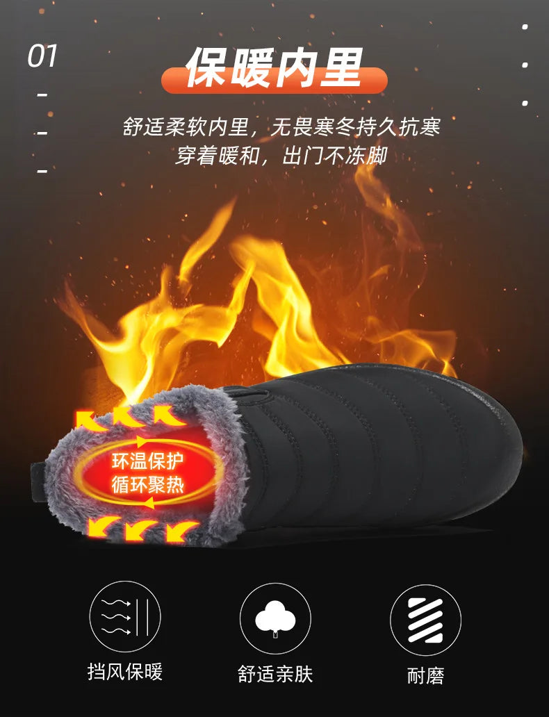 Botas de invierno de algodón para hombre, botas de nieve de plataforma suaves con forro de piel cálida, botines de invierno para hombre, zapatillas deportivas de invierno para hombre, zapatos casuales para hombre