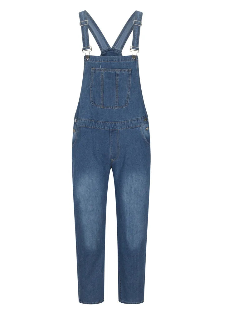 2025 Mens Jeans Overalls Men Pockets Slim Long Denim Pants Cotton Splice Straight Rompers Summer Plus Size Long Jeans Men