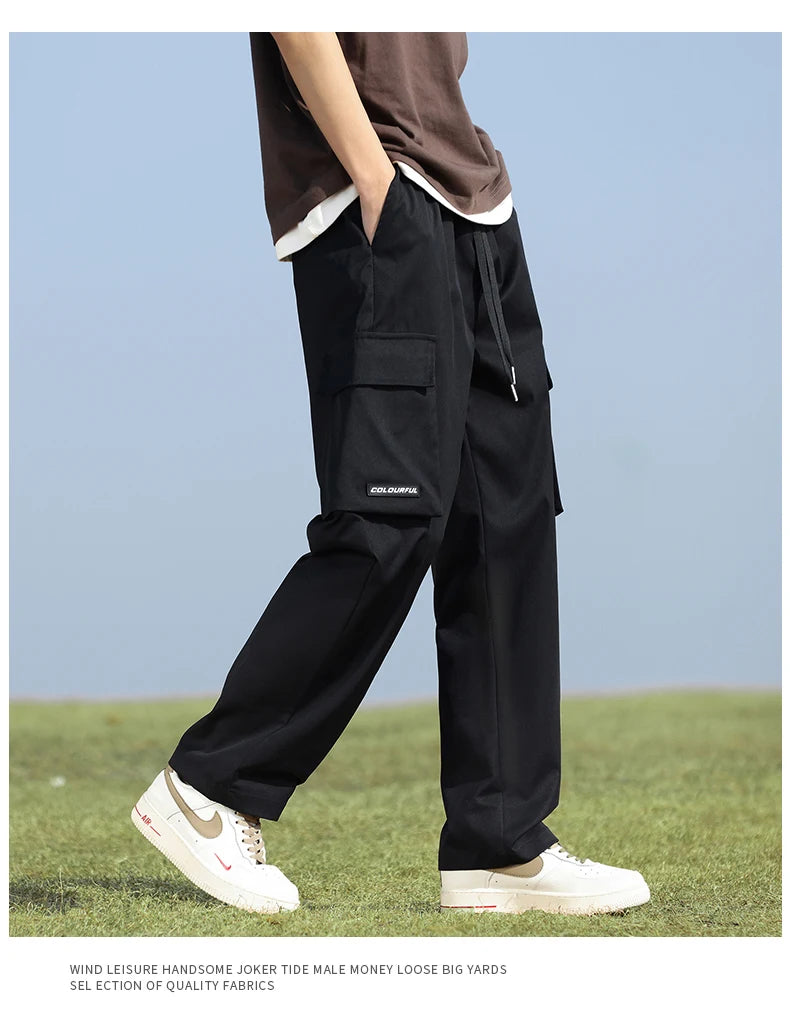 Youth Fashion Trend High-quality Outdoor Sports Leisure Workwear Long Pants Comfortable Breathable Leg Tied Straight Leg Pants