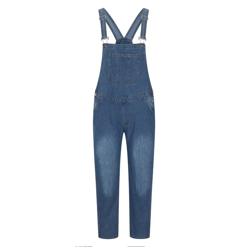 2025 Mens Jeans Overalls Men Pockets Slim Long Denim Pants Cotton Splice Straight Rompers Summer Plus Size Long Jeans Men