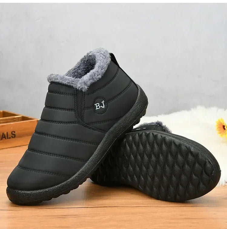 Waterproof Winter Boots for Women New Plush Snow Boots Women Ankle Boots Warm Black Couple Cotton Couples Platform Shoes