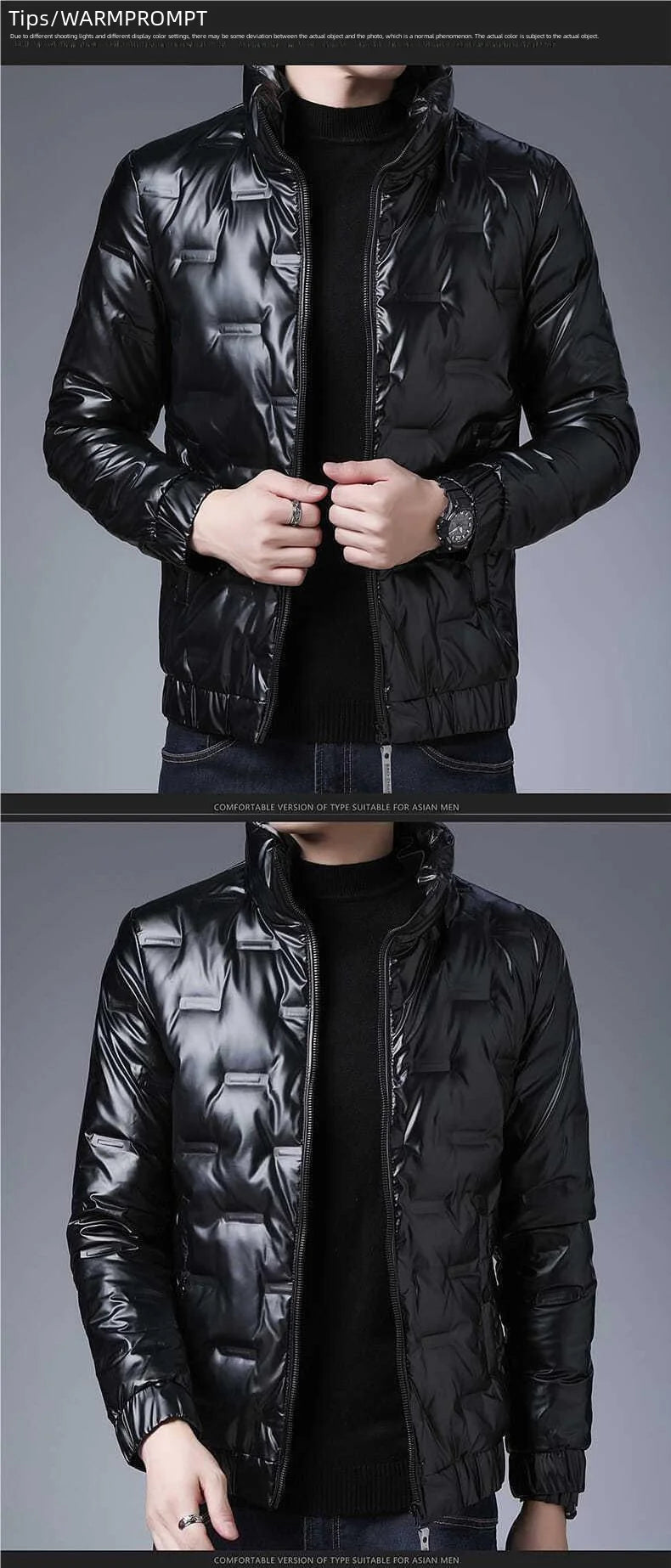 Trendy Men's Cropped Winter Jacket Lightweight Down Cotton Stand Collar Warm Casual Style Korean Version Thickened For Parkas