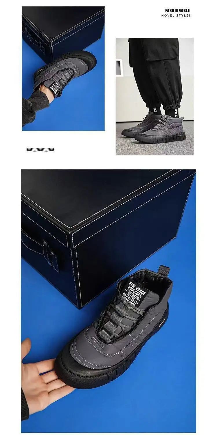 Winter Cotton Shoes Men's New Cotton Boots Outdoor Cold Resistant Men's Shoes Anti Slip Snow Boots Thick Warm Casual Shoes