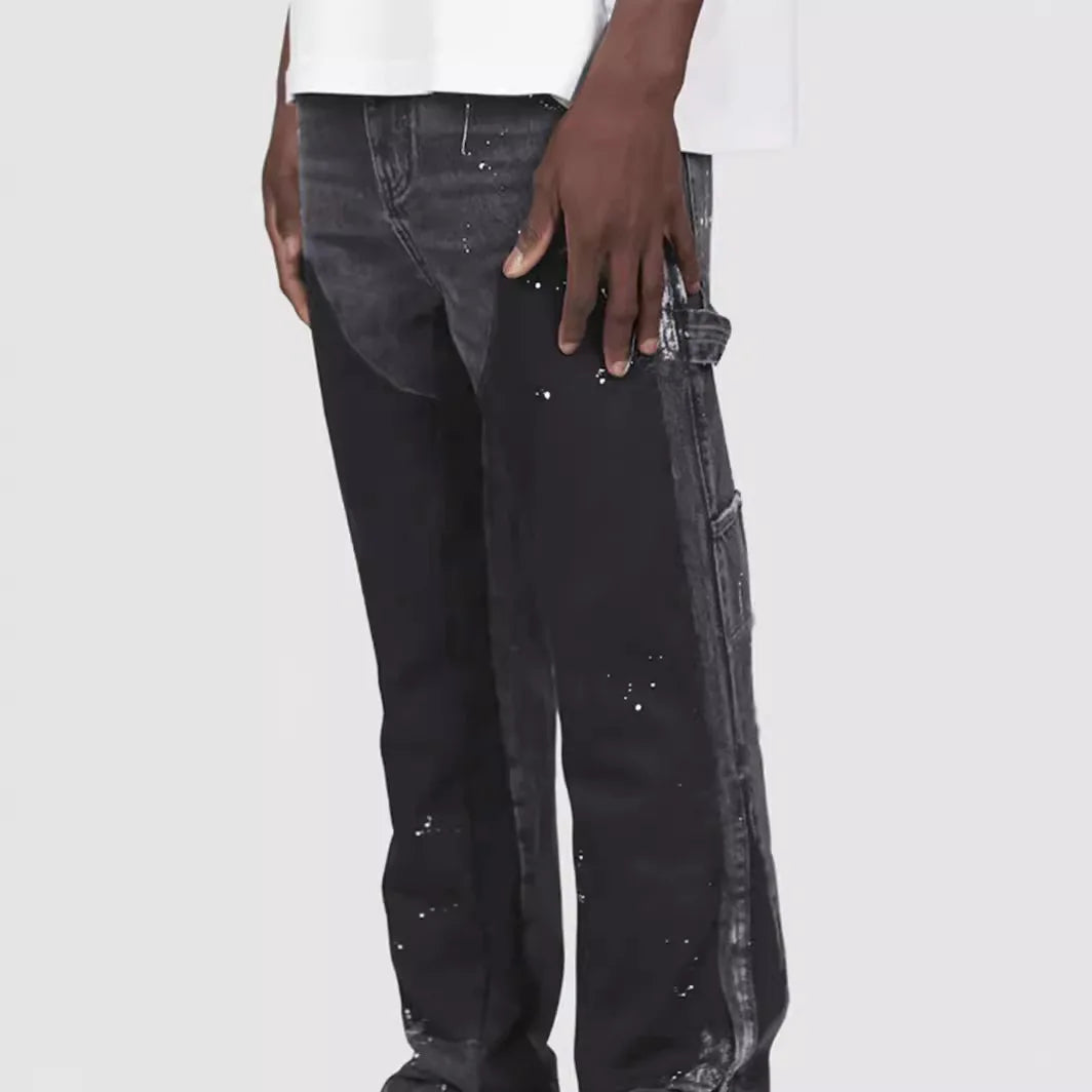 Pantalones vaqueros lavados para hombre, estilo vintage, hasta los tobillos, cintura media, bolsillos, botones, cremallera, desgastados, ropa de calle, pantalones rectos