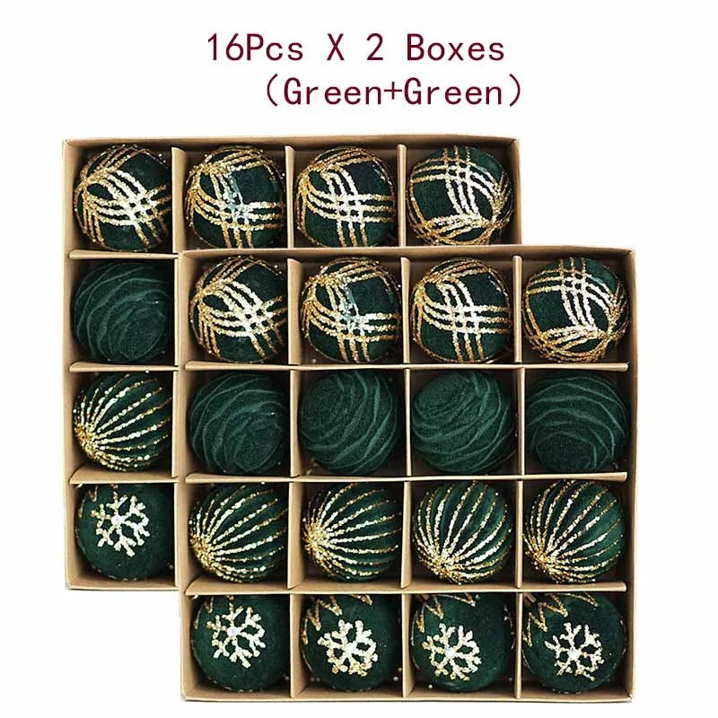 12/16 piezas de adornos navideños de bolas de color rojo vino de 6 cm, con efecto nevado, para árbol de Navidad, fiestas, Año Nuevo, esferas navideñas colgantes.