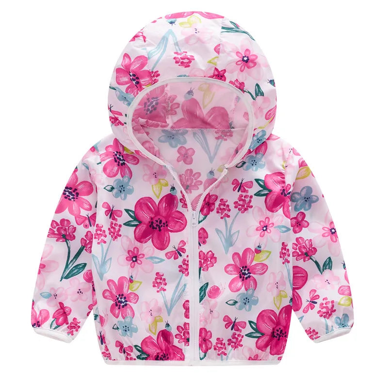 New Boys Sun Protective Jacket Thin Style Spring Summer Little Princess Coat Hooded Zipper Baby Outerwear Children's Clothing