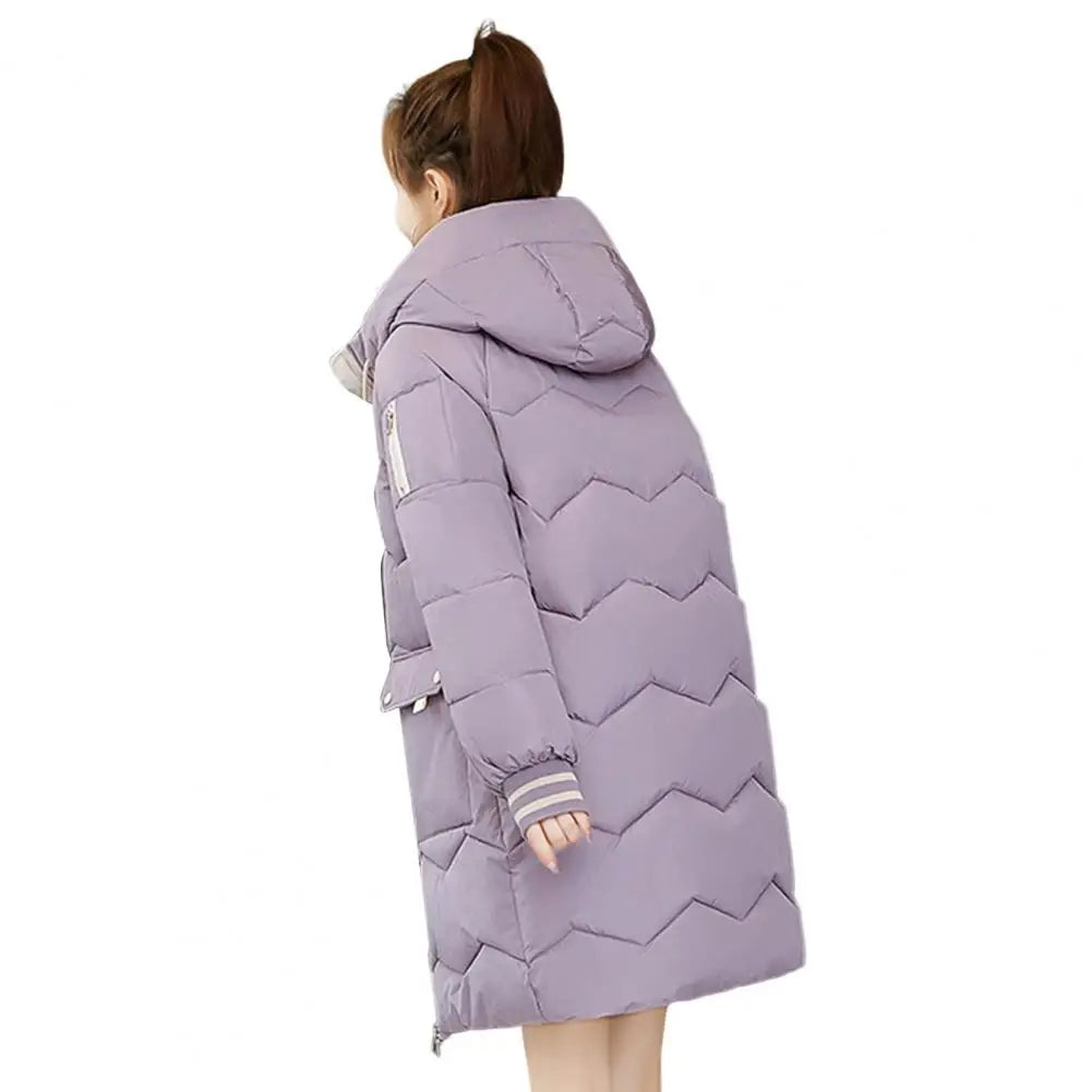 2025 New Women Long Down Cotton Jacket Korean Loose Cotton Coat Winter Thicken Warm Women Parkas Winter Female Hooded Coat