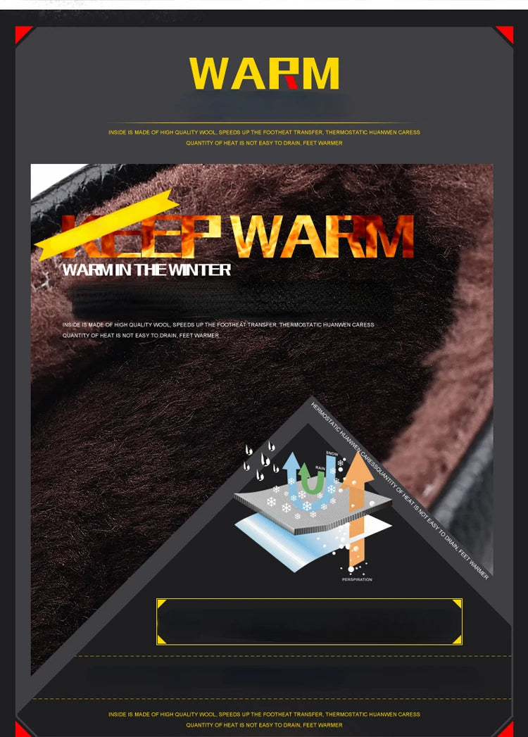 Chaussures en coton pour hommes, montantes, imperméables, décontractées, en cuir, bottes d'hiver chaudes et confortables, bottines tendance pour hommes, nouveautés