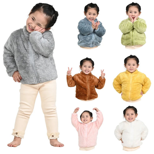 Autumn Winter Children's Coats Double Sided Velvet Outerwear Baby Warm Clothes Children Thermal Fleece jacket Boys Girls Coat