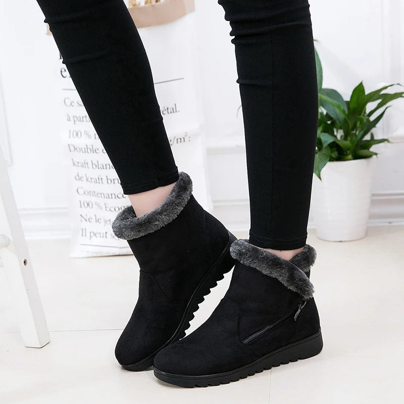 Woman Shoes Woman Winter Snow Boots Warm Ankle Boots Platform Rubber Female Boots Winter Snow Footwear Lady Low Heel Shoes