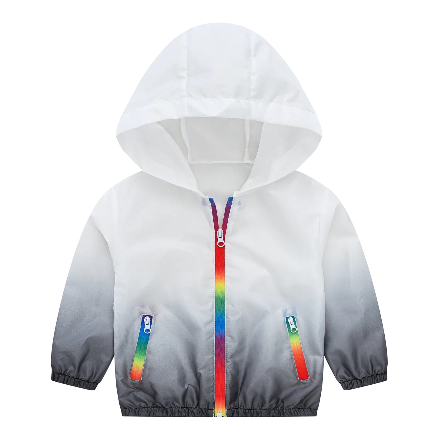 Children's Summer Thin Sun-protective Jacket Boys Girls Breathable Hooded Zipper Solid Lightweight Coat Jackets Clothing