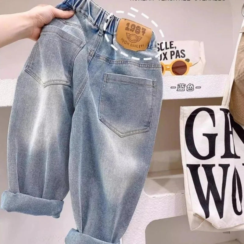 Boys Girl Hole Jeans Pants Excellent Quality Cotton New Casual Children Trousers Baby Toddler Comfortable Kids Clothes Children