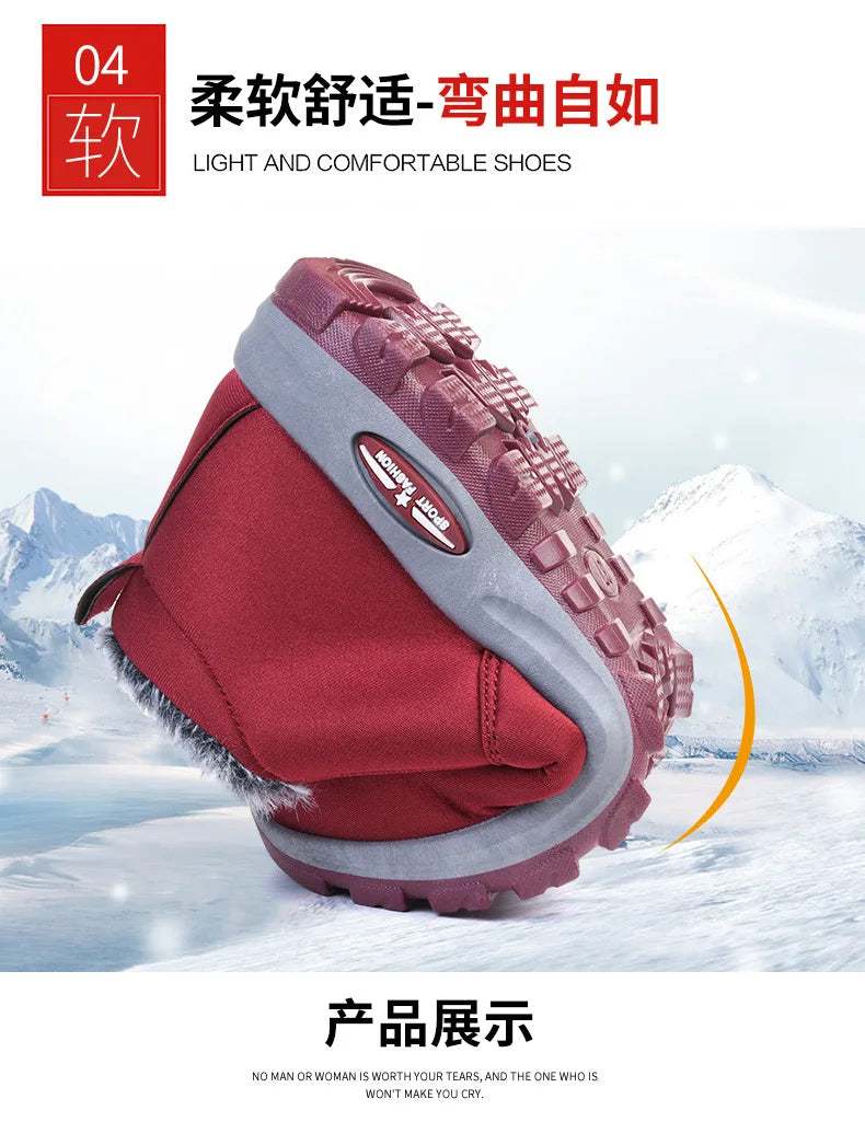 Winter Snow Boots Men Casual Slip on Ankle Boots Warm Fur Comfortable Sneakers Non-slip Botas Men Shoes Zapatos Hombre2024