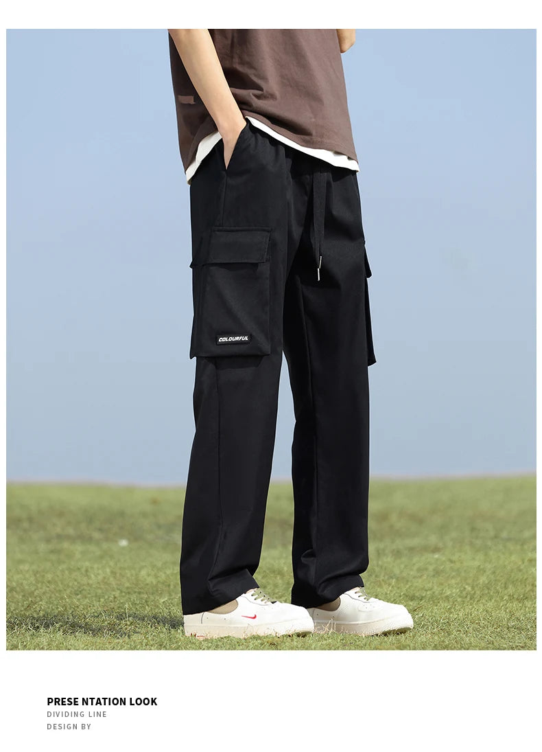 Youth Fashion Trend High-quality Outdoor Sports Leisure Workwear Long Pants Comfortable Breathable Leg Tied Straight Leg Pants