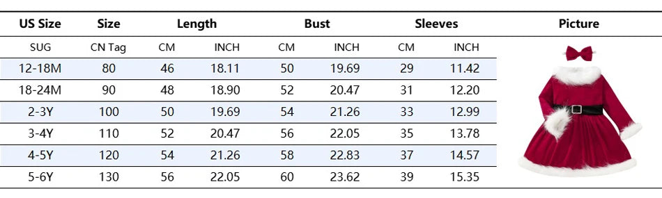 Children Christmas Party Dress Velvety with Fluffy Trim Hooded V-Neck Xmas Gown with Waist Bow Girl Red Christmas Dress