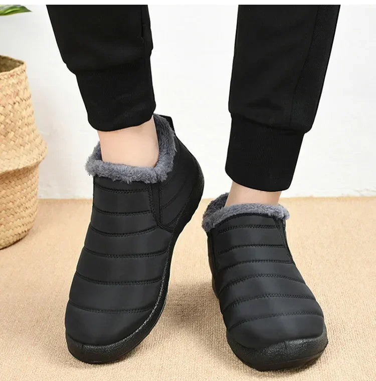Waterproof Winter Boots for Women New Plush Snow Boots Women Ankle Boots Warm Black Couple Cotton Couples Platform Shoes