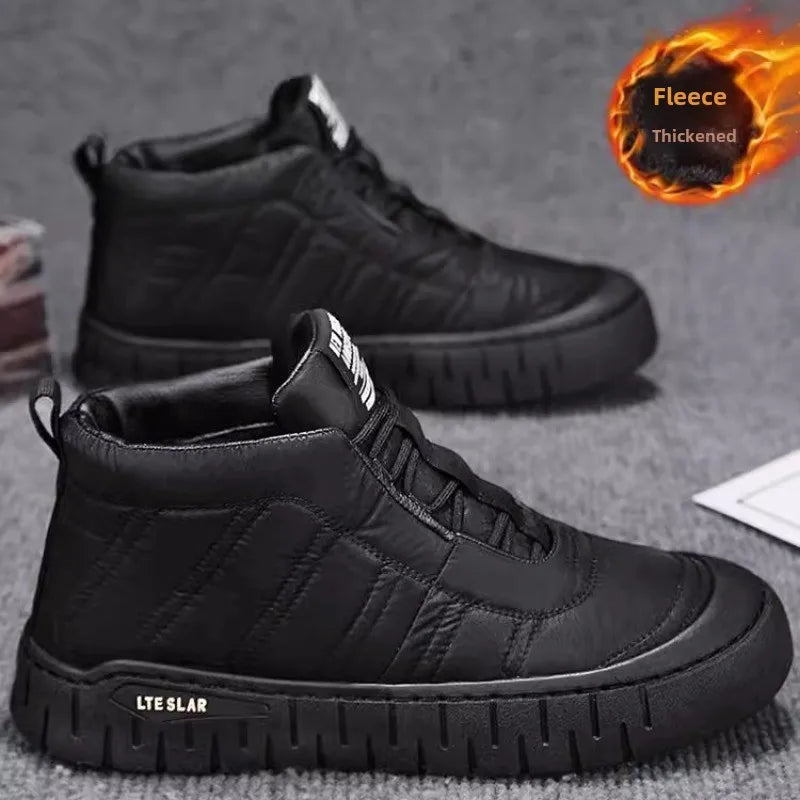 Classics Men's Soft Plush Ankle Boots Waterproof Snow Boots Designer Warm Platform Boots Versatile Lace Up Flats Hiking Boot