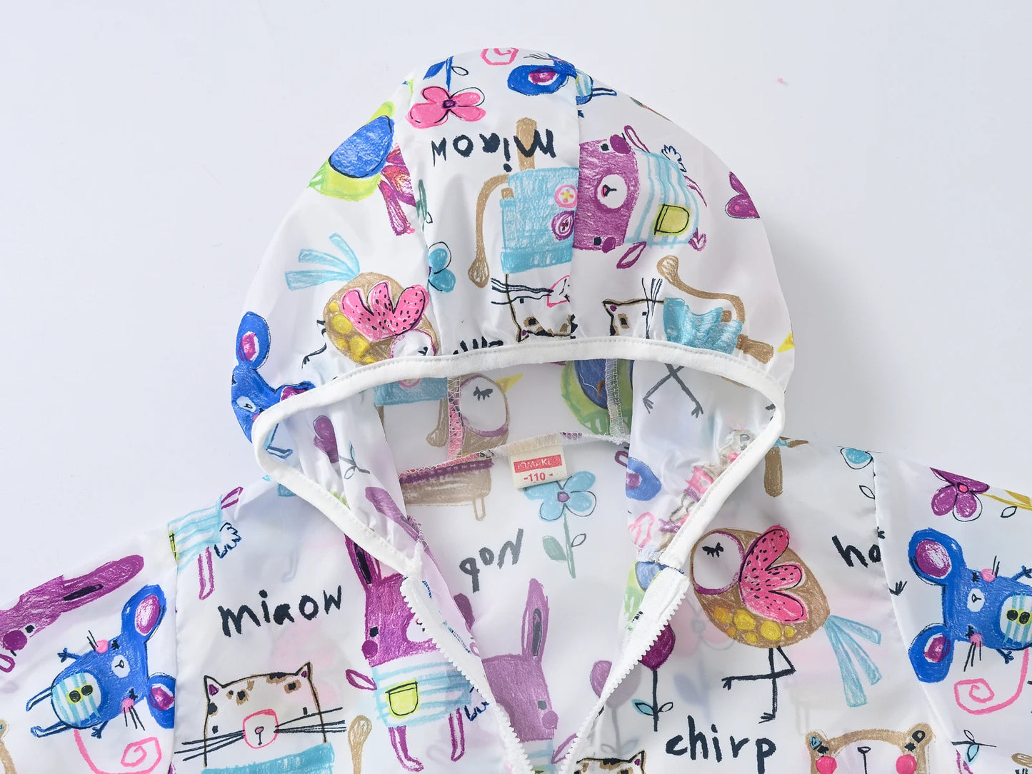 Cool and fashionable all kinds of lovely hooded jackets sunscreen printed jackets colorful children's animal printed sunscreen j
