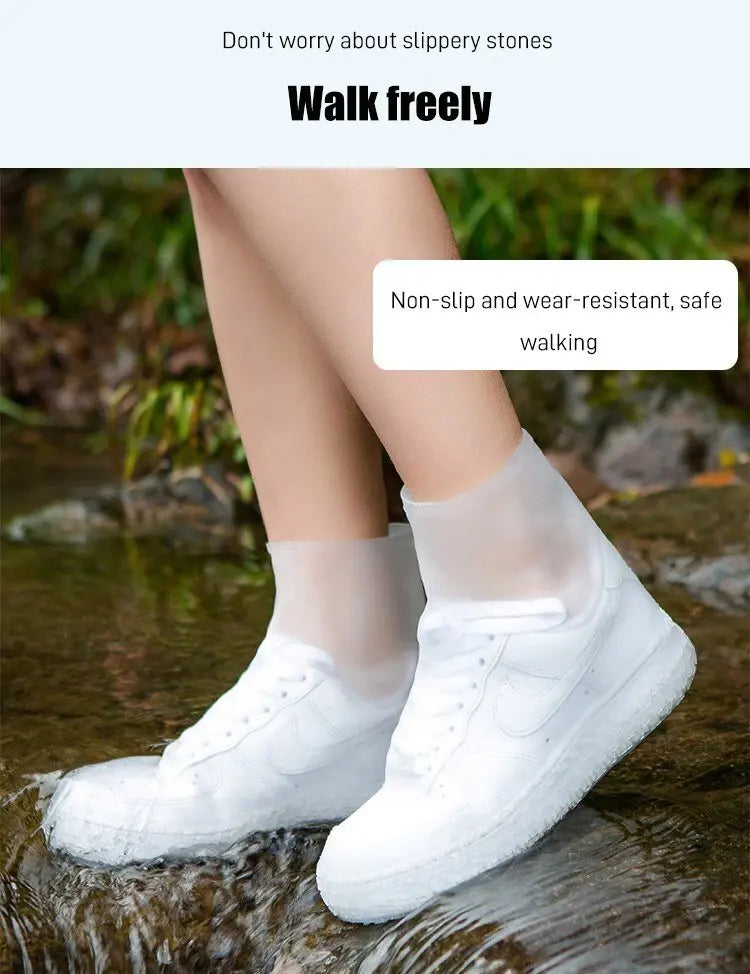 Outdoor Antislip Rain Shoes Shoe Covers Reusable Fashion Waterproof One Size Shoes Protectors Wearable Midcalf Rain Shoes Covers
