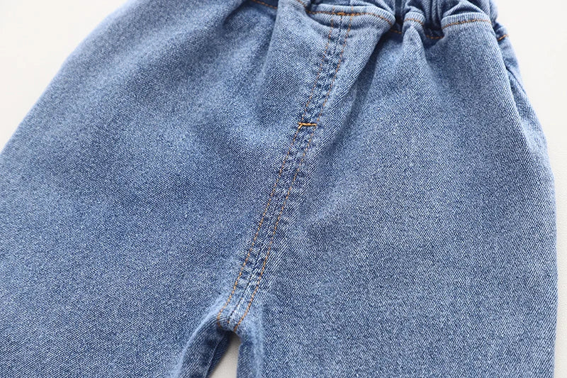 New Hot Baby Boys Girls Jeans Pants Children Trousers Boys Girls Jeans Boys Casual Pants Cartoon Jeans Kids 1 2 3 4  YEARS