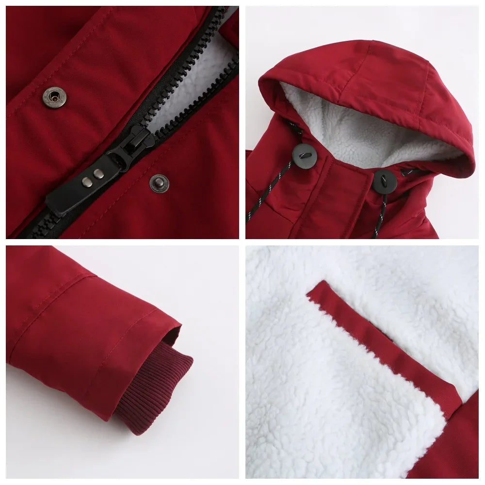 2023 Womens Parker Coat Autumn/winter Cotton-padded Jacket for Women Thickened Jacket Womens Casual Hooded Coat