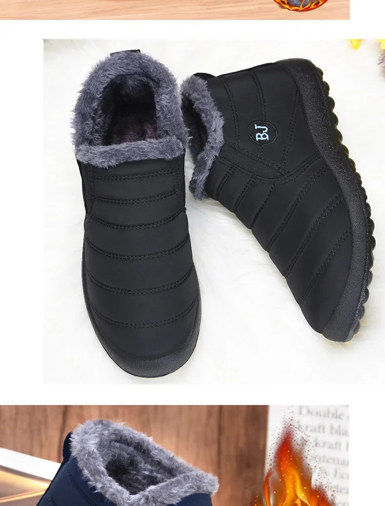 Women Boots Slip On Winter Boots Trend  Winter Shoes For Women Booties Short Waterproof Snow Fur Boots Ankle Bota Feminina 2024