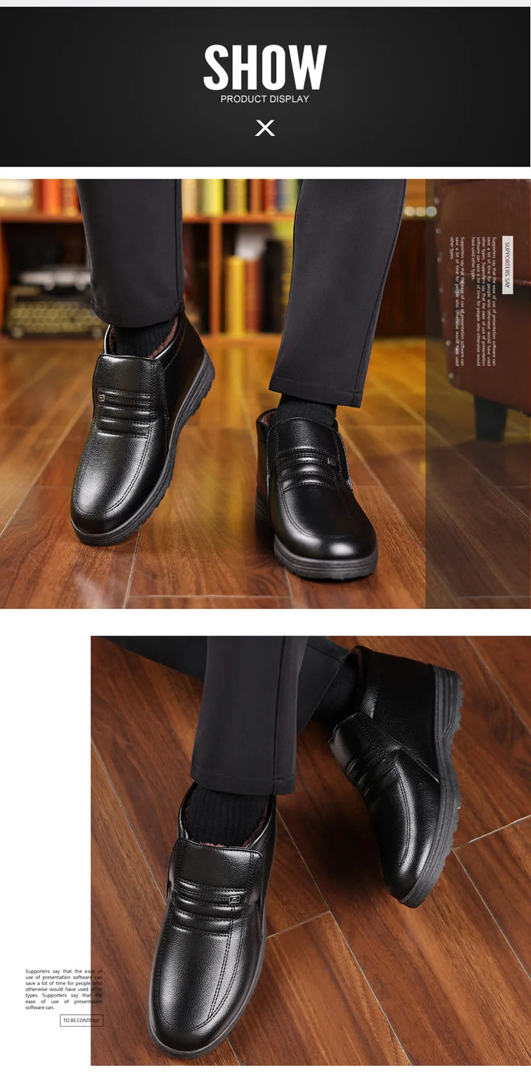 Chaussures en coton pour hommes, montantes, imperméables, décontractées, en cuir, bottes d'hiver chaudes et confortables, bottines tendance pour hommes, nouveautés