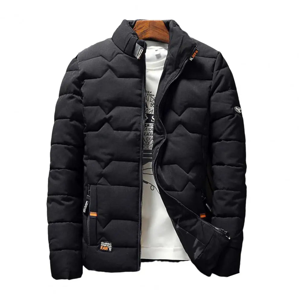 Autumn Winter Jacket Men Thicken Warm Cotton-padded Mens Jackets Slim Fit Stand Collar Youth Winter Jackets and Coats For Men