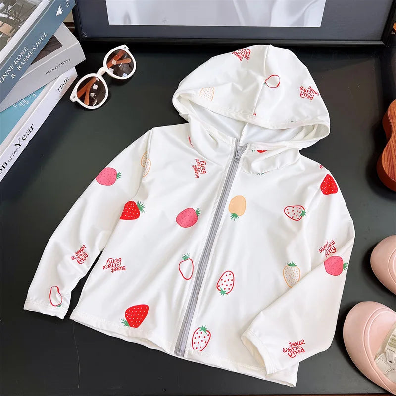 0-5TKorean breathable children's clothing hooded casual jacket children's sun protection clothes girls boys outdoor sportswear
