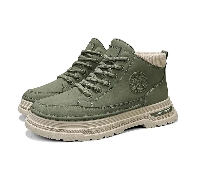 Botas vaqueras para hombre, versátiles, de caña alta, deportivas, informales, para entrenamiento, de moda para exteriores, resistentes al desgaste, para correr, botas de motociclista