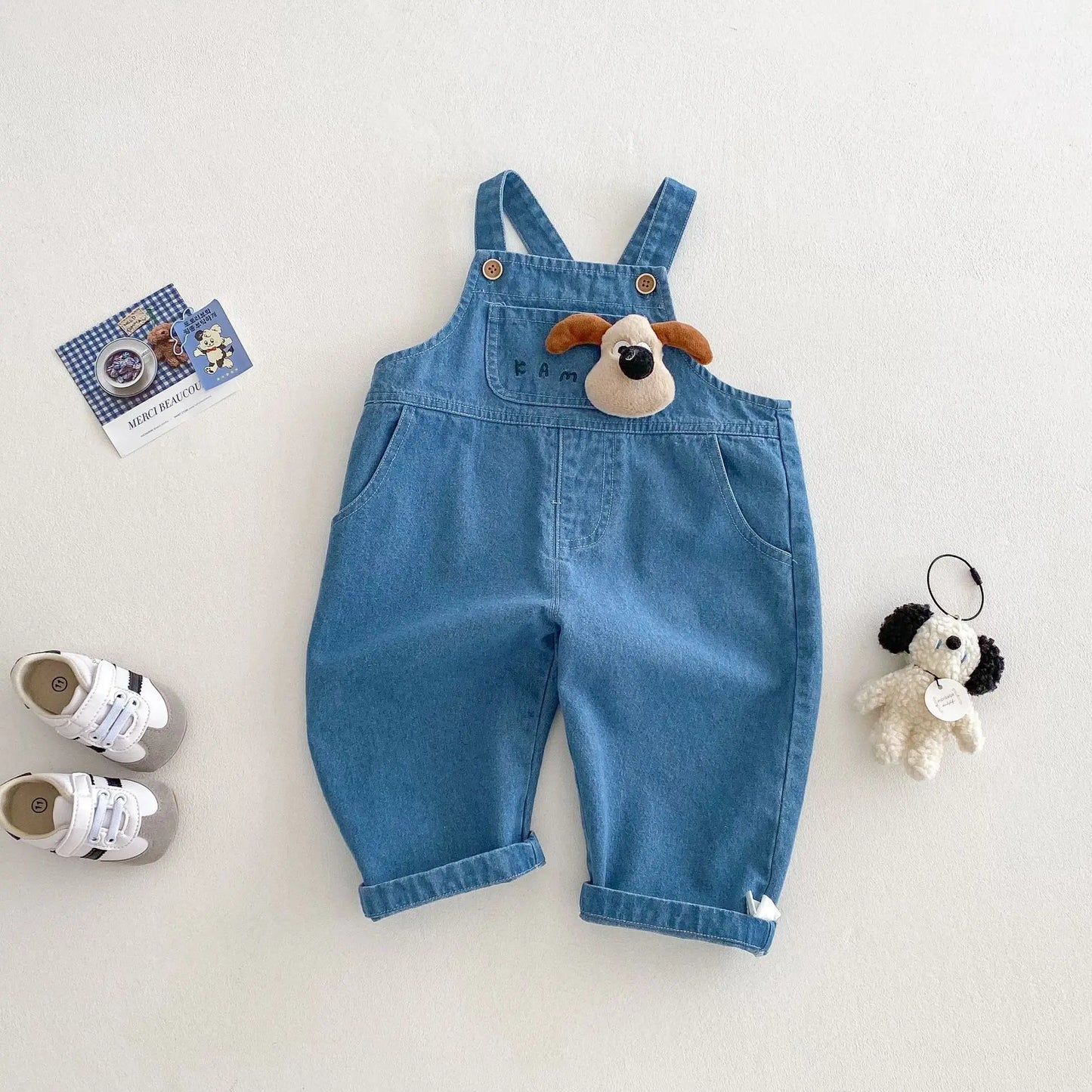 Cartoon Overalls for Boys 0-6 Years - Spring Collection, Soft Denim Jeans - Korean Baby Fashion